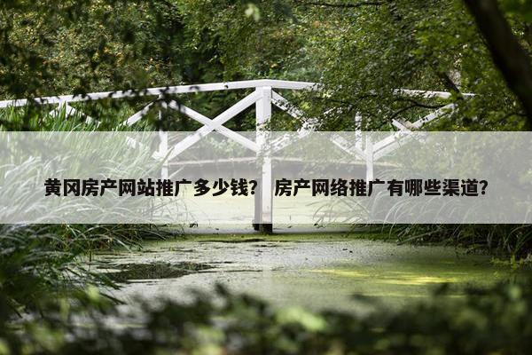 黄冈房产网站推广多少钱？ 房产网络推广有哪些渠道？