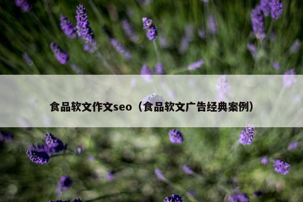 食品软文作文seo（食品软文广告经典案例）