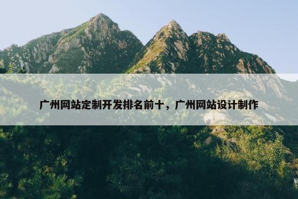 广州网站定制开发排名前十，广州网站设计制作
