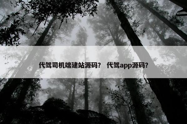 代驾司机端建站源码？ 代驾app源码？