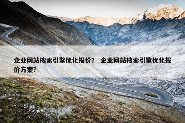 企业网站搜索引擎优化报价？ 企业网站搜索引擎优化报价方案？