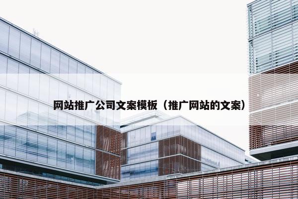 网站推广公司文案模板（推广网站的文案）