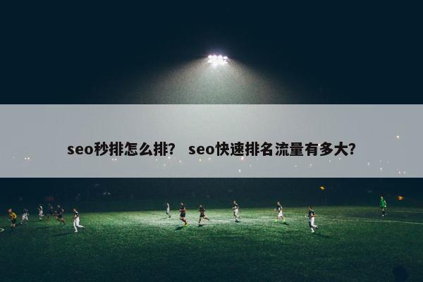 seo秒排怎么排？ seo快速排名流量有多大？