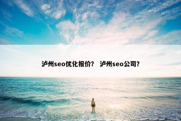 泸州seo优化报价？ 泸州seo公司？