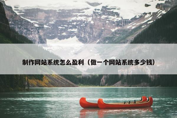 制作网站系统怎么盈利（做一个网站系统多少钱）