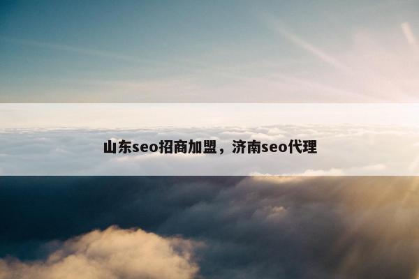山东seo招商加盟，济南seo代理
