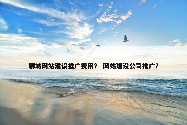 聊城网站建设推广费用？ 网站建设公司推广？