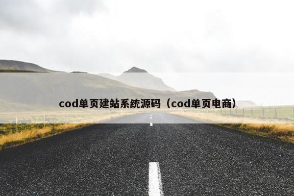 cod单页建站系统源码（cod单页电商）