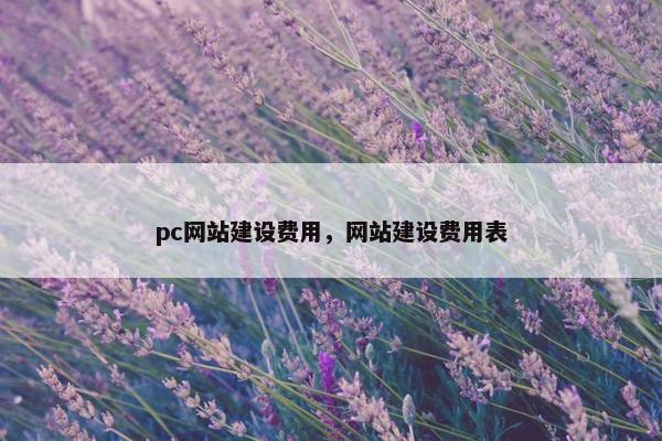 pc网站建设费用，网站建设费用表