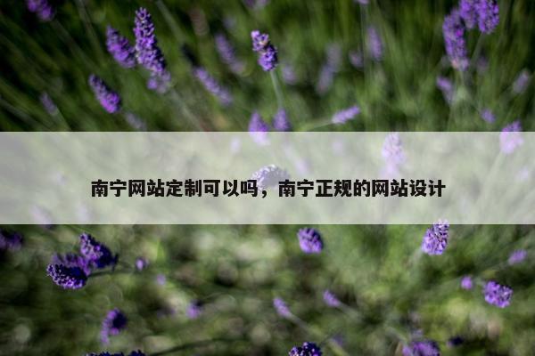 南宁网站定制可以吗，南宁正规的网站设计