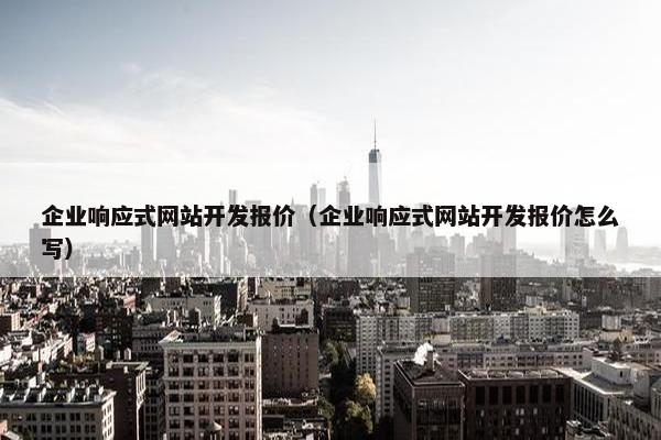 企业响应式网站开发报价（企业响应式网站开发报价怎么写）