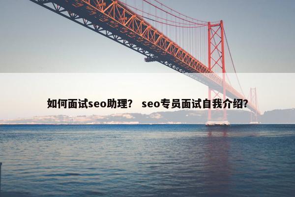 如何面试seo助理？ seo专员面试自我介绍？