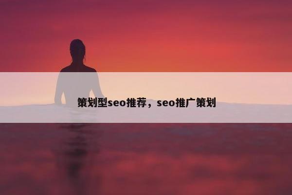 策划型seo推荐，seo推广策划