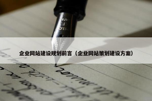 企业网站建设规划前言（企业网站策划建设方案）