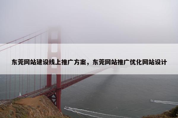 东莞网站建设线上推广方案，东莞网站推广优化网站设计