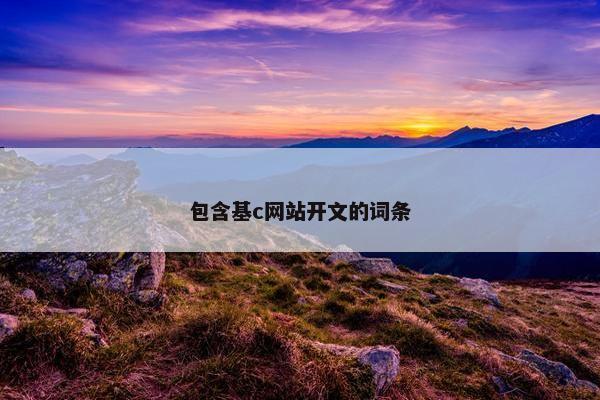 包含基c网站开文的词条