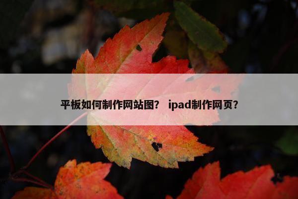 平板如何制作网站图？ ipad制作网页？