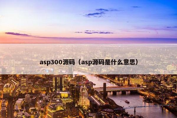 asp300源码（asp源码是什么意思）