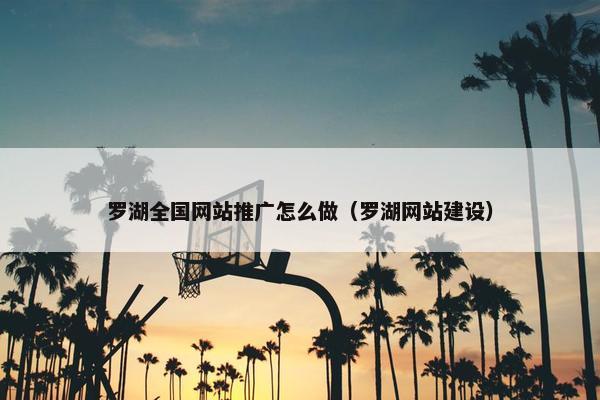 罗湖全国网站推广怎么做（罗湖网站建设）