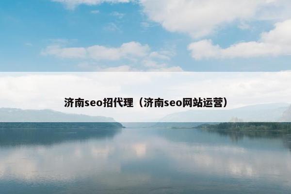济南seo招代理（济南seo网站运营）