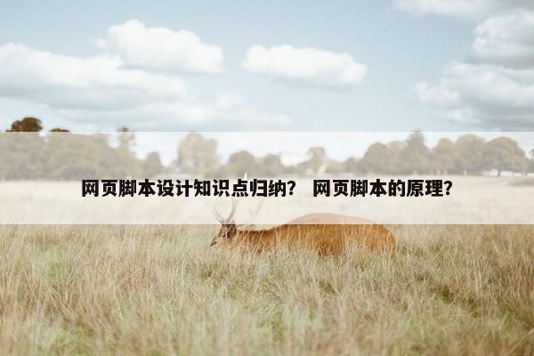 网页脚本设计知识点归纳？ 网页脚本的原理？