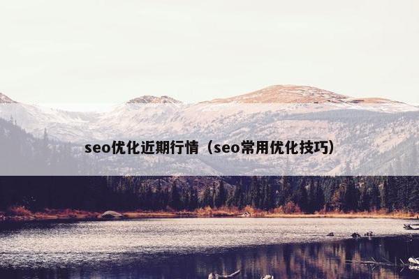 seo优化近期行情（seo常用优化技巧）