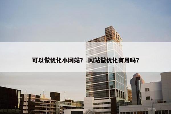 可以做优化小网站？ 网站做优化有用吗？