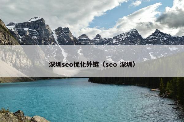 深圳seo优化外链（seo 深圳）