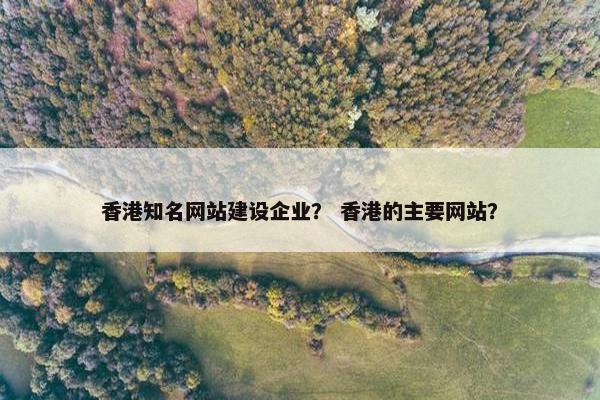 香港知名网站建设企业？ 香港的主要网站？
