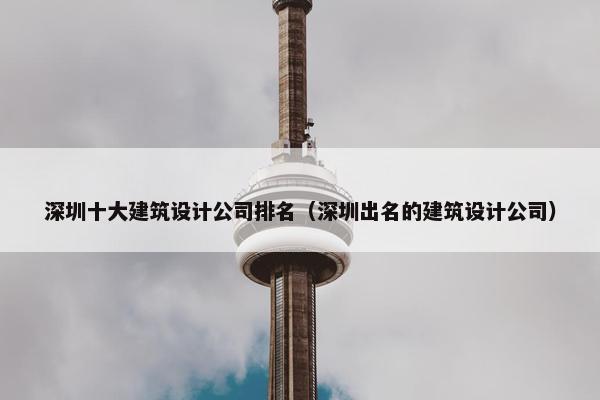 深圳十大建筑设计公司排名（深圳出名的建筑设计公司）