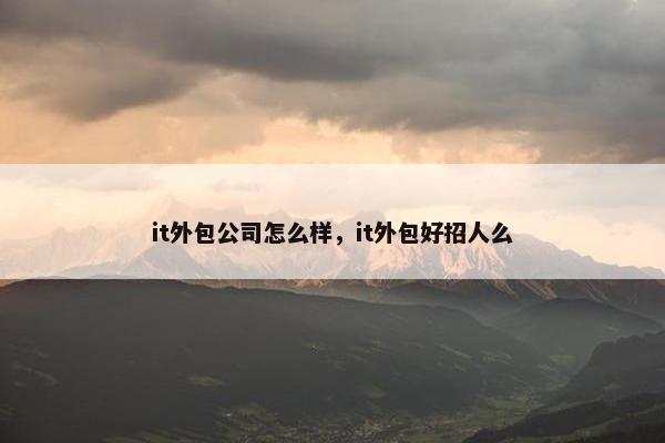 it外包公司怎么样，it外包好招人么