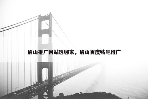 眉山推广网站选哪家，眉山百度贴吧推广
