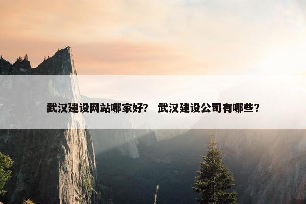 武汉建设网站哪家好？ 武汉建设公司有哪些？