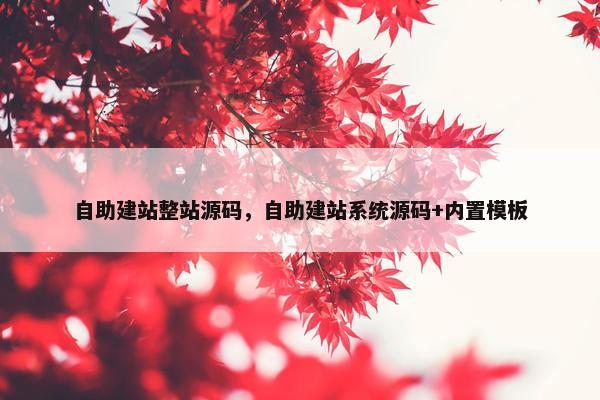 自助建站整站源码，自助建站系统源码+内置模板