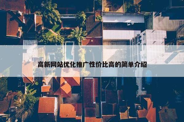 高新网站优化推广性价比高的简单介绍