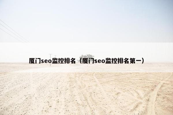 厦门seo监控排名（厦门seo监控排名第一）