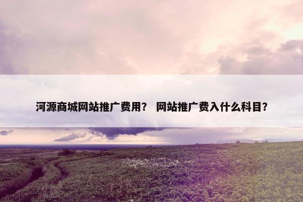 河源商城网站推广费用？ 网站推广费入什么科目？