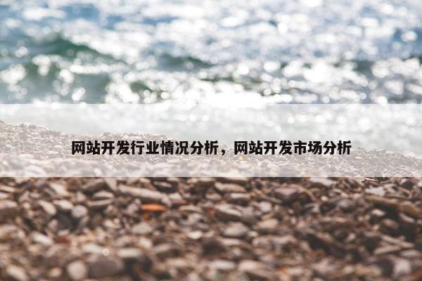 网站开发行业情况分析，网站开发市场分析