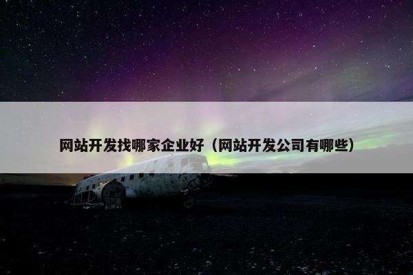 网站开发找哪家企业好（网站开发公司有哪些）