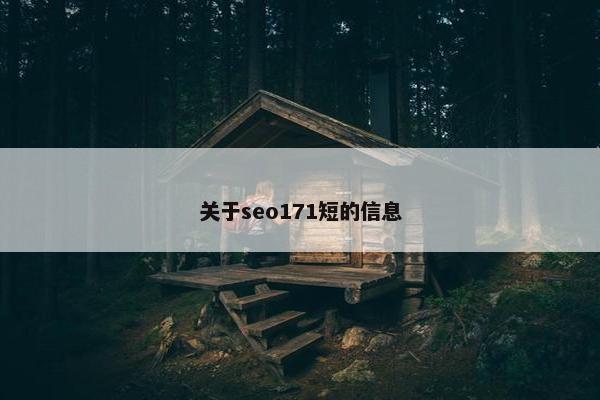关于seo171短的信息