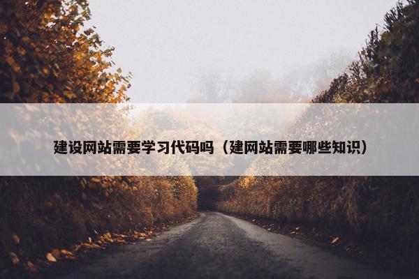 建设网站需要学习代码吗（建网站需要哪些知识）