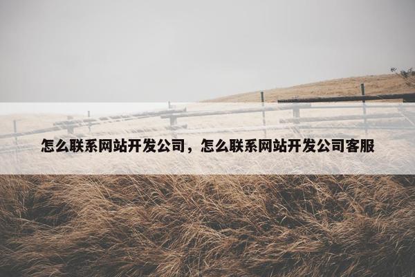 怎么联系网站开发公司，怎么联系网站开发公司客服