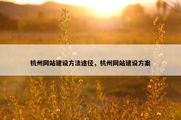 杭州网站建设方法途径，杭州网站建设方案