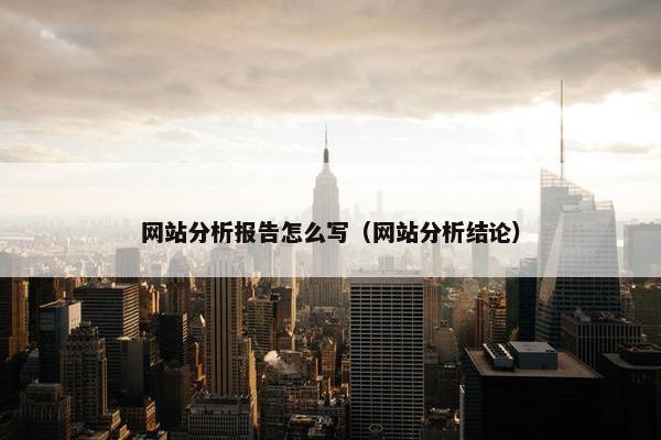 网站分析报告怎么写（网站分析结论）