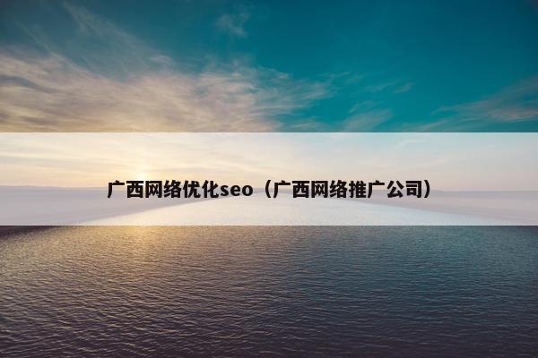广西网络优化seo（广西网络推广公司）