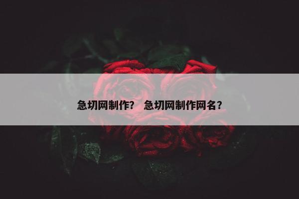 急切网制作？ 急切网制作网名？