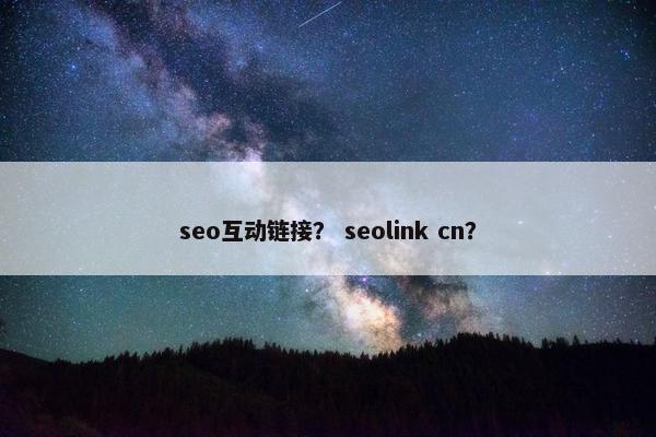 seo互动链接？ seolink cn？