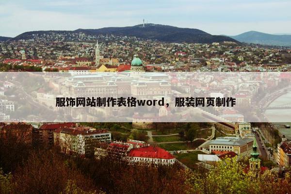 服饰网站制作表格word，服装网页制作