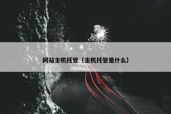 网站主机托管（主机托管是什么）