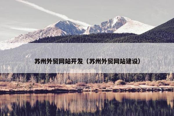 苏州外贸网站开发（苏州外贸网站建设）